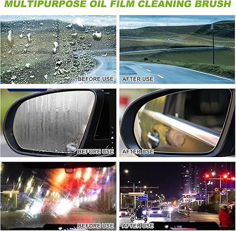 Reusable Oil Film Cleaning Brush, Remove & Prevent Rain and Fog Cleaning Glass Brush