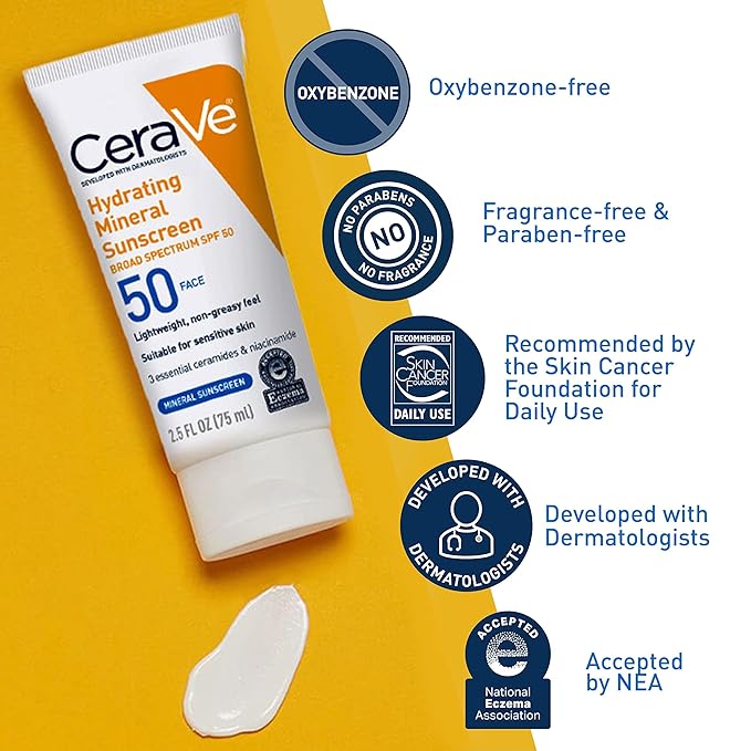 CeraVe Hydrating Mineral Sunscreen Spf 50