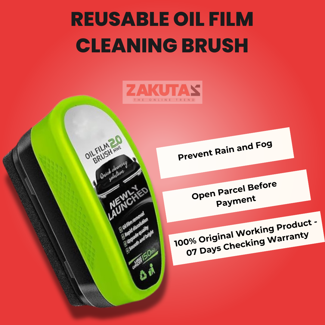 Reusable Oil Film Cleaning Brush, Remove & Prevent Rain and Fog Cleaning Glass Brush